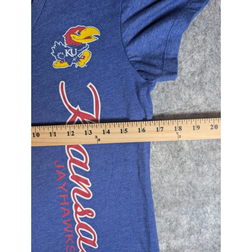 Kansas Jayhawks | Colosseum | Blue | Womens | V-Neck‎ Graphic T-Shirt | L